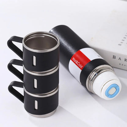 Termo de acero inoxidable + 3 tazas