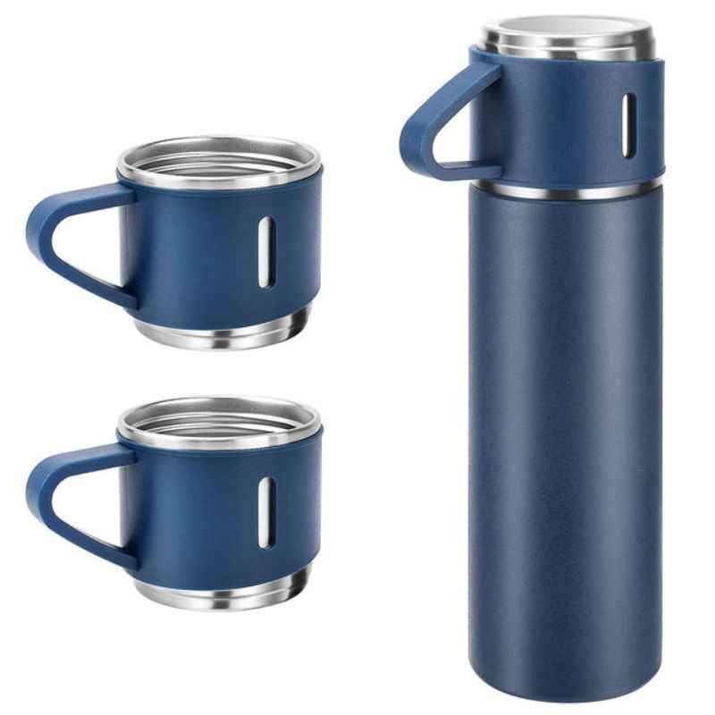 Termo de acero inoxidable + 3 tazas