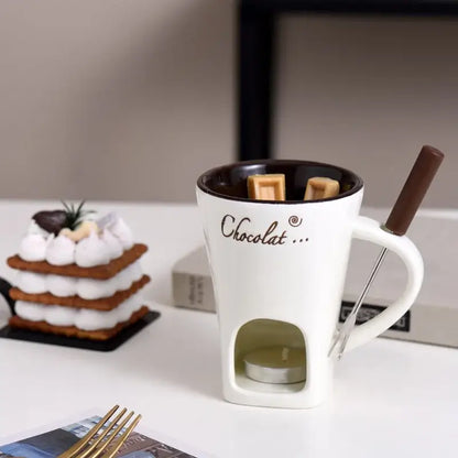 CANECA DE CERÂMICA EUROPEIA, PARA DERRETER CHOCOLATE