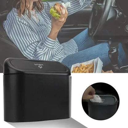 Lixeira Para Carro Dispenser Portátil C/ Tampa Automática - CARDISPLAY PRO®